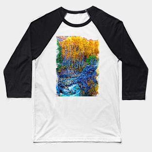 Autumn Vibe Waterfall At Aspen USA Baseball T-Shirt